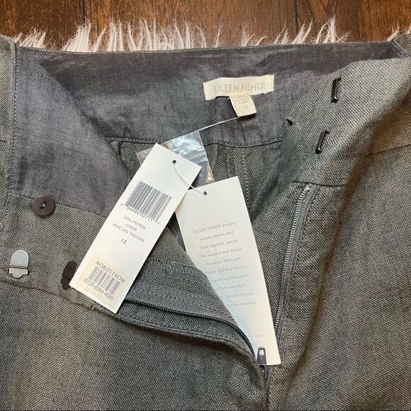 Eileen Fisher Heavy Linen Wide Leg Trouser Pants - Picture 9 of 9